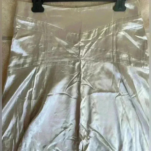 Just In Time women’s champagne colored satiny, fit and flare skirt; size M - Picture 3 of 6